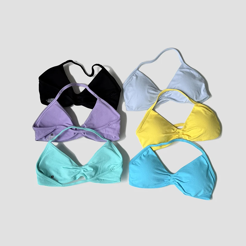 

Бесшовный топ с лямкой на шее и высокой поддержкой, спортивный бюстгальтер пуш-ап, женская спортивная одежда с открытой спиной, нижнее белье для фитнеса, йоги и тренировок