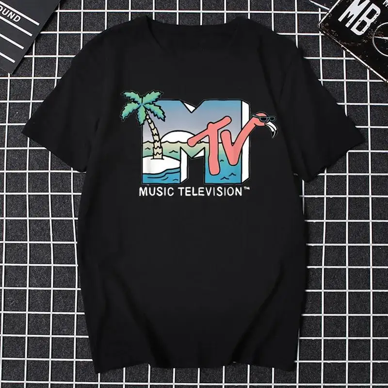 Mtv Music Television Graphic Tshirt Women Funny Men Clothing Fashion Hip Hop Tv T Shirt Plus Size 100%Cotton Unisex Tshirt