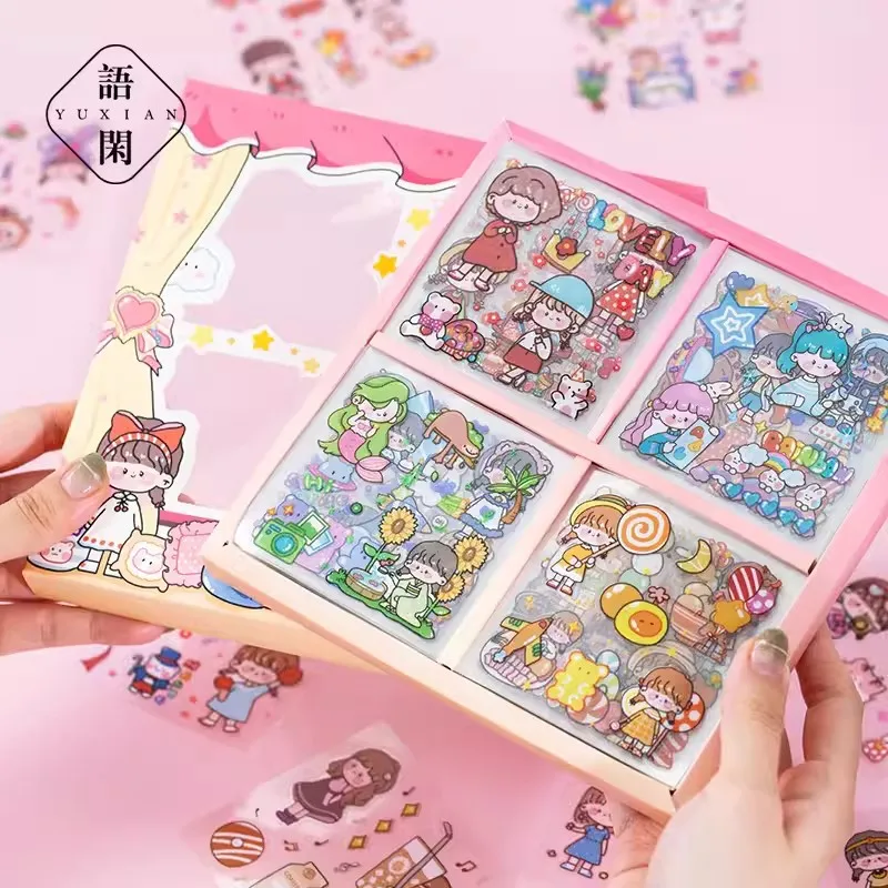 100 Hand Account Girl Heart Cartoon Cute Sticker Decorative Small Pattern