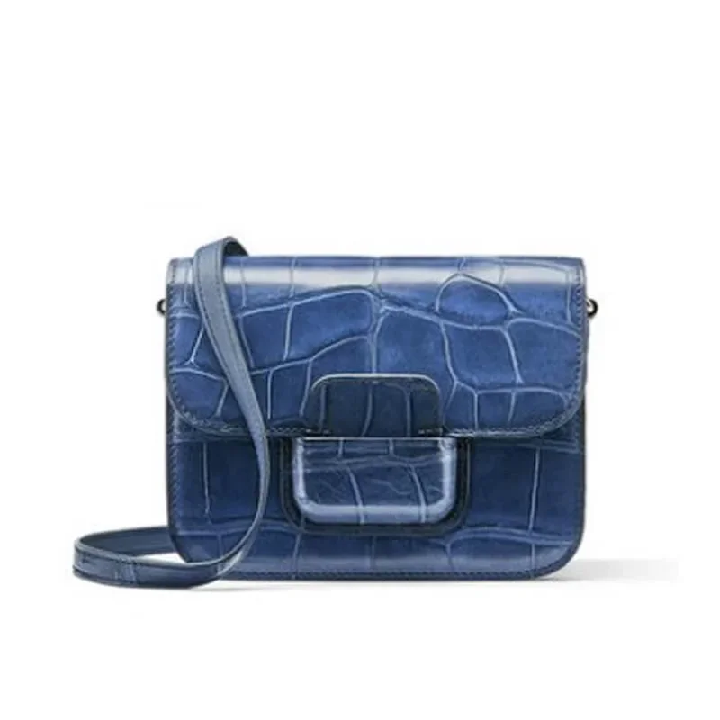 

gete crocodile Female bag new Genuine leather Inclined shoulder bag female women flap Tide women bag