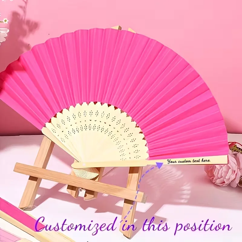 10Pcs/30Pcs/50Pcs/70Pcs Rose Red Wedding Custom Paper Fans, Personalized Wedding Fans with Laser Engraved Names and Dates, Bridal Favors, Custom Engraved Paper Bamboo Folding Fans, Small Gifts, Bachelorette Party Favors for Wedding Gifts, Parties, Home, Brides, Summer Outdoor Cultural Events, Fan Favors, Wedding Party Gifts, Custom Exclusive Text