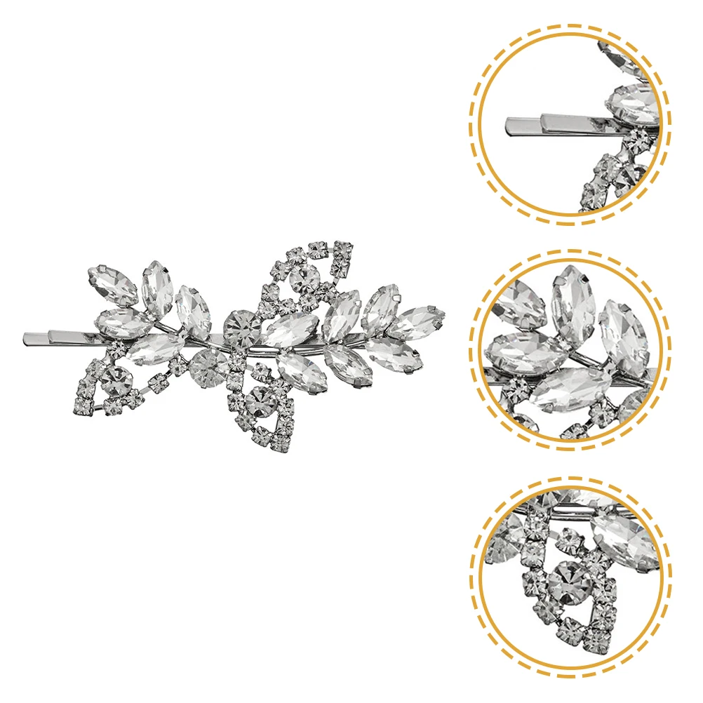 

4pcs Rhinestone Hairpin Delicate Leaves Design Women Headdress Side Hair Accessories Perfect Occasions Wedding