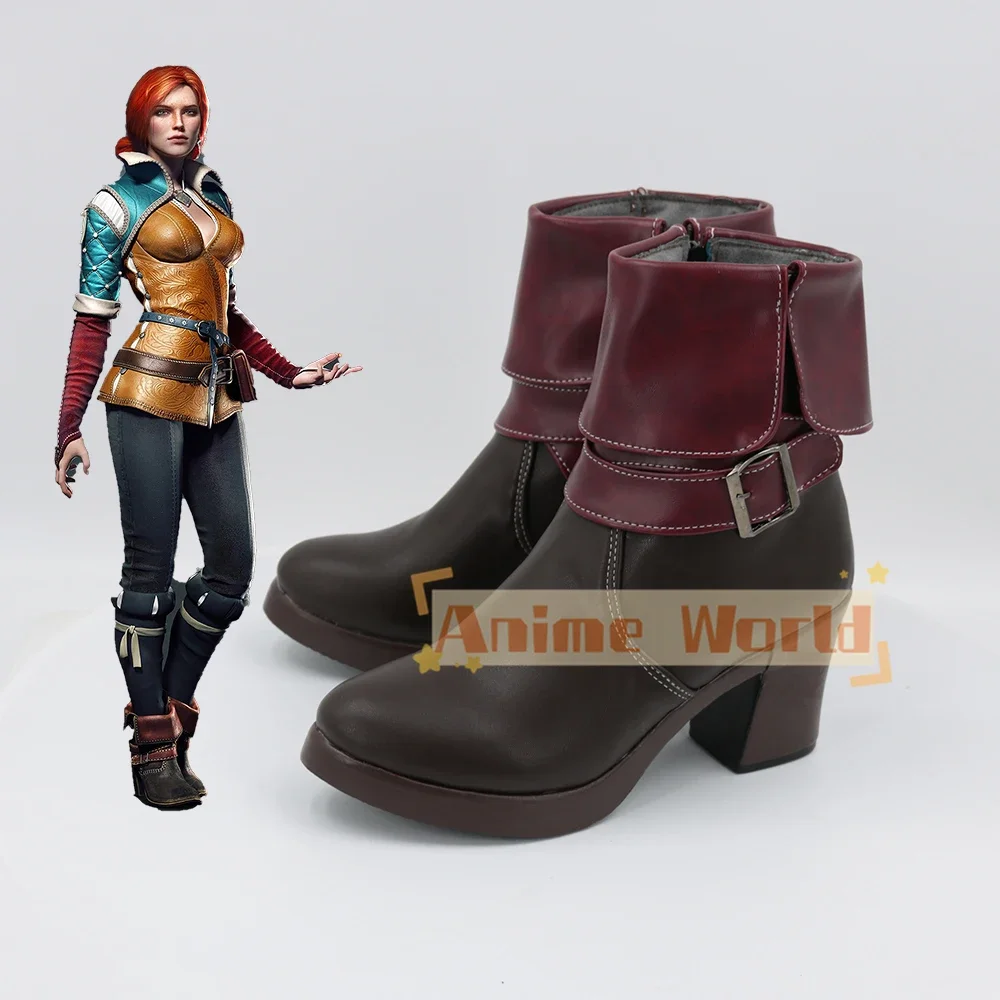 Triss Merigold Cosplay Schuhe Halloween Karneval Stiefel Anime PU Leder Schuhe Cosplay Prop Nach Maß