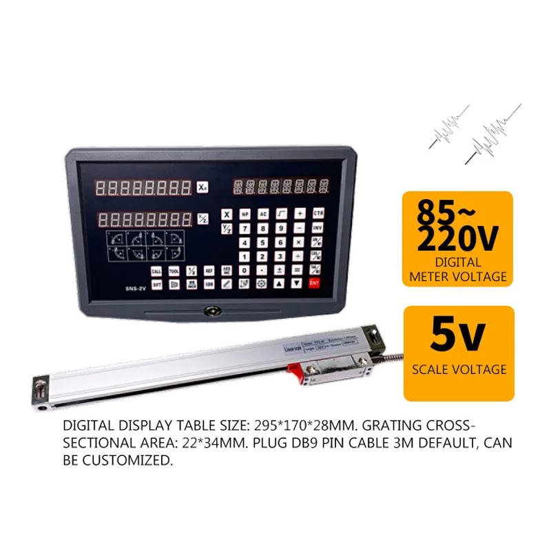 Wire Cutting Grating Ruler Two/Three-axis Digital Display Machine Tool Lathe Grinder Milling Machine Electronic Ruler 5V
