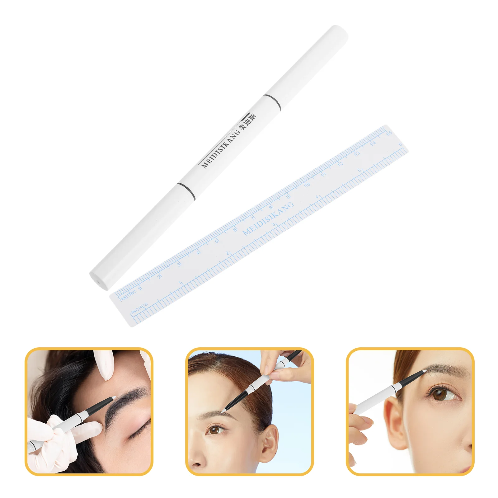 Easy to Erase Type (double-ended White) Eyebrow Marker Pen Mini Tattoos Position Marking Pens