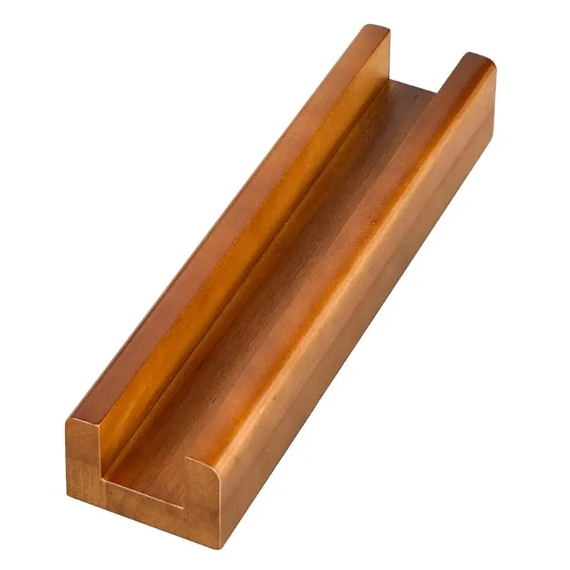 

【ALLOWANCE】Wooden Floor Mirror Stand For Full Length Mirrors 9.8 X 2.3 X 1.5 Inches Anti Slip Base Stable Support Holder Brown