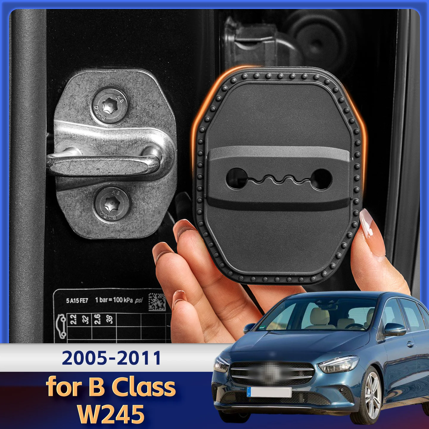 

2/4 шт. силиконовый чехол для дверного замка автомобиля, защитный декоративный чехол для Mercedes-Benz B Class W245 2005 2006 2007 2008 2009 2010 2011