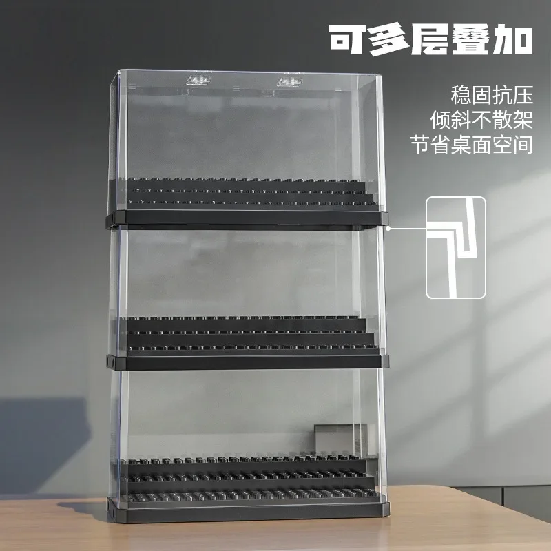 Lego small particle building blocks doll display box rack acrylic board ornaments storage box transparent display.
