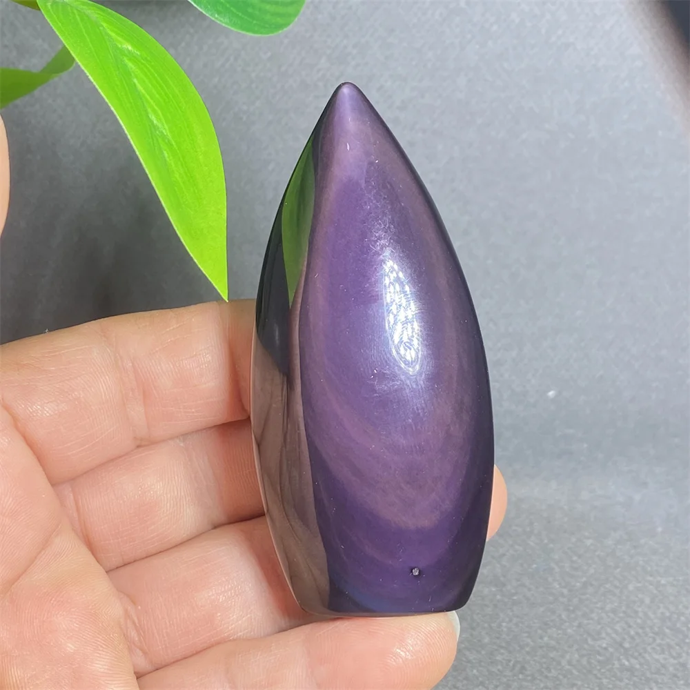 حلي كريستالية على شكل عين القط من حجر السج الطبيعي بألوان قوس قزح عالية الجودة وأحجار كريمة ملونة لتزيين المنزل (تحتاج إلى أن تكون في الضوء)