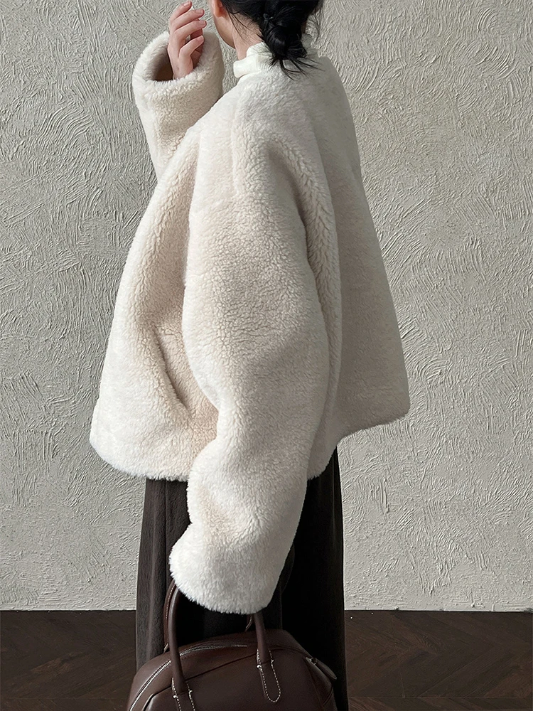 FANAN Elegant Faux Fur Warm Coats For Women Scarf Collar Design Single Breasted Office Lady Female Coats Fashion 2025 Winter New