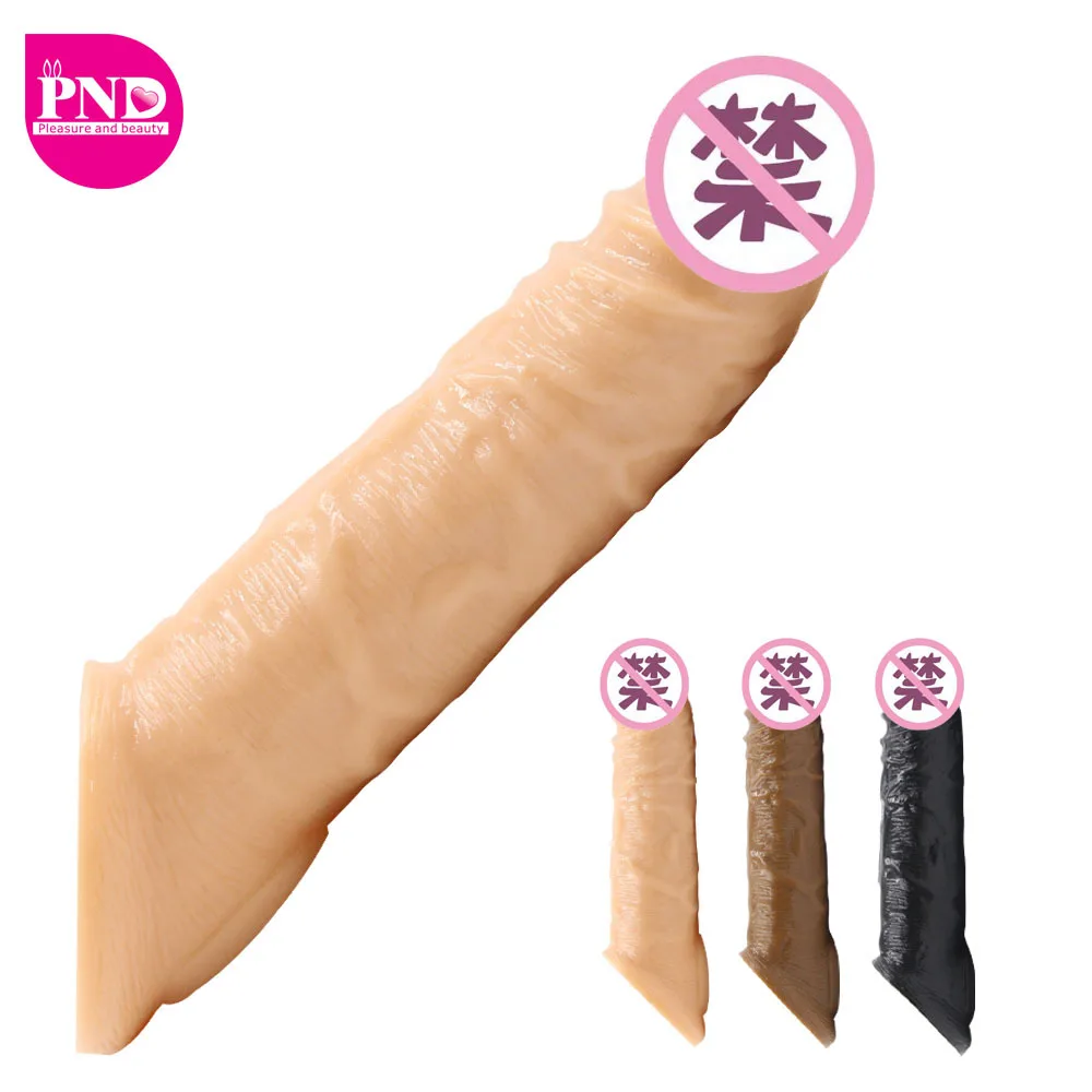 Reusable Penis Sleeve Penis  Condom Cock Dick Sex Toys For Men Enlargement Time Delay