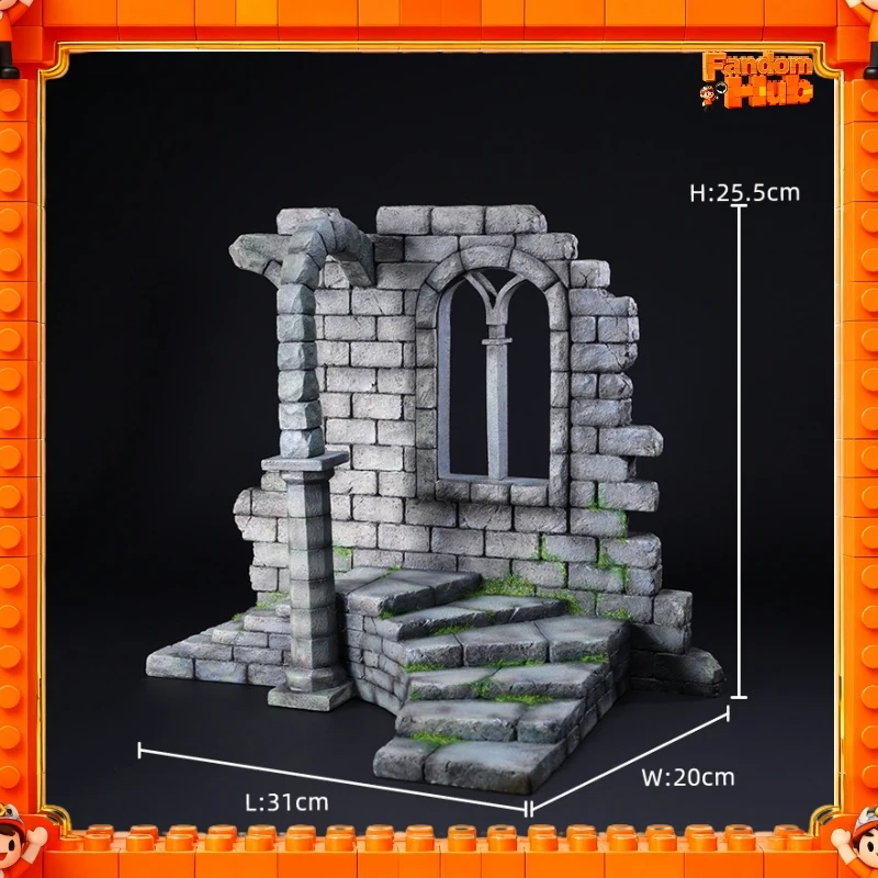 Mmmtoys - Maqueta de Diorama de Resina a Escala 1/12, Ruina de Castillo Medieval Ver.2.0, para Exhibición de Figuras de Acción, Solo Base, Sin Muñecas