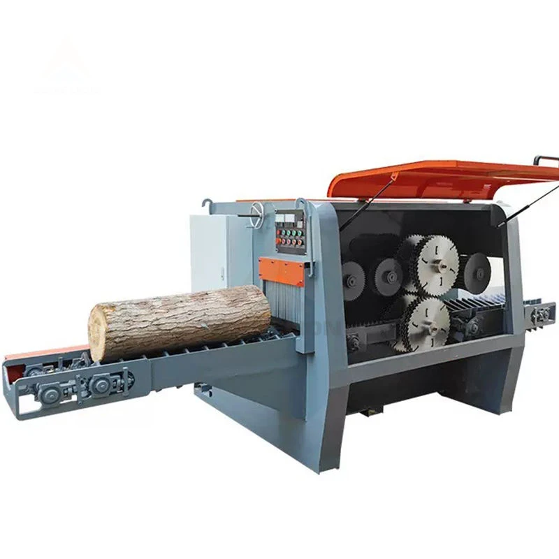 Multi Circular Saw Round Wood Cutting Saw Multiple Blade Sawmill Log Rip Sawing Machine