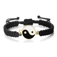 Braided Tai Chi Yin Yang Couple Bracelets Handmade Red Black String Bracelet For Men Women Fashion Friendship Wrist Jewelry Gift