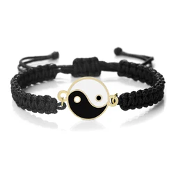 Braided Tai Chi Yin Yang Couple Bracelets Handmade Red Black String Bracelet For Men Women Fashion Friendship Wrist Jewelry Gift