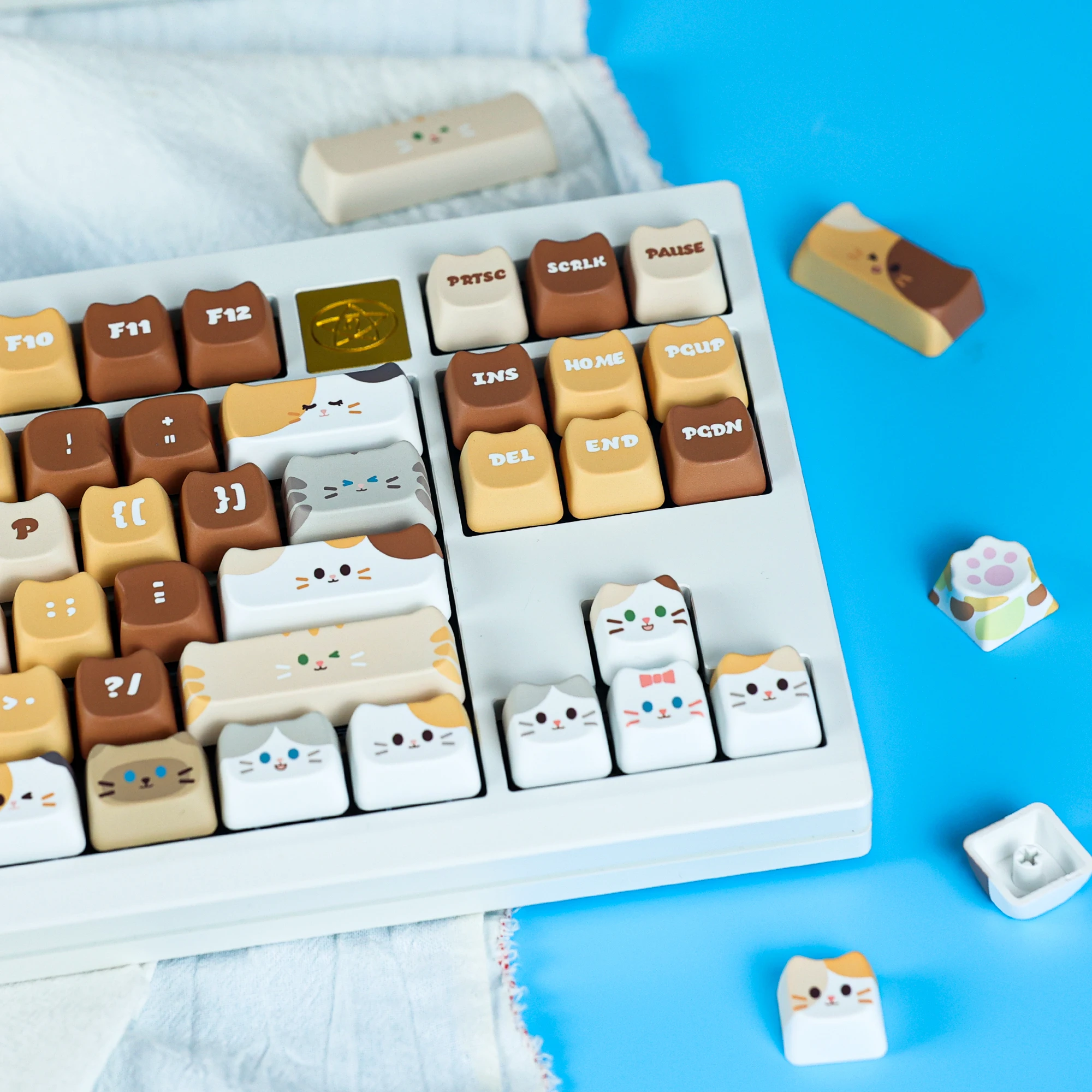 Imagem -02 - Soulcat-pbt Keycap para Cherry mx Switch Gamer Teclado Mecânico Lados Dye-sub Perfil Moa Keycaps Personalizados 141 Chaves