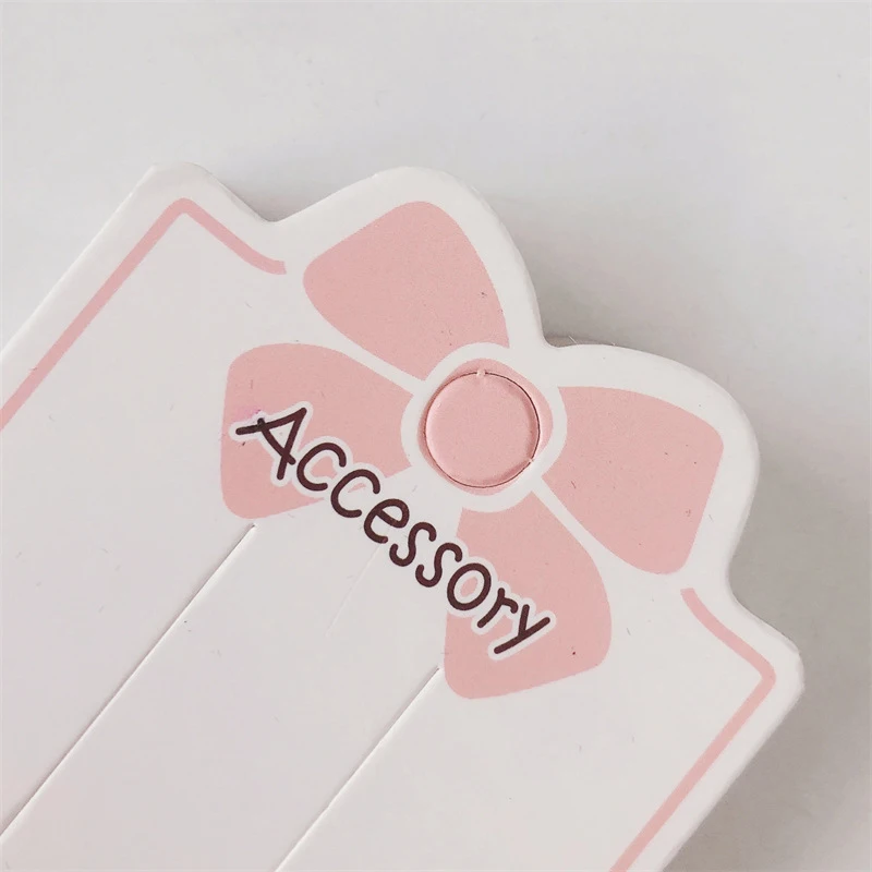 50 قطعة Bowknot الوردي 2 المسام عرض ورقة بطاقة العلامة لسوار مجوهرات إكسسوارات الشعر حامل لوازم التعبئة والتغليف أداة صغيرة #4