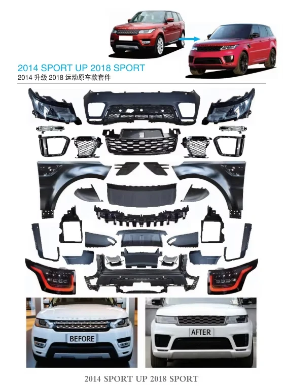 Premium body kit for Range Rover Sport L494 2014 upgrade to 2018-2020 SVR facelift direct fit durable sporty look