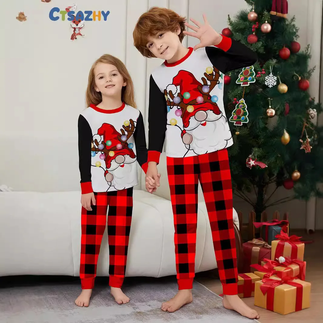 

Holiday clothing, New Year and Christmas parent-child wear, long-sleeved home wear, pajama sets, Cristmas Family Pijama