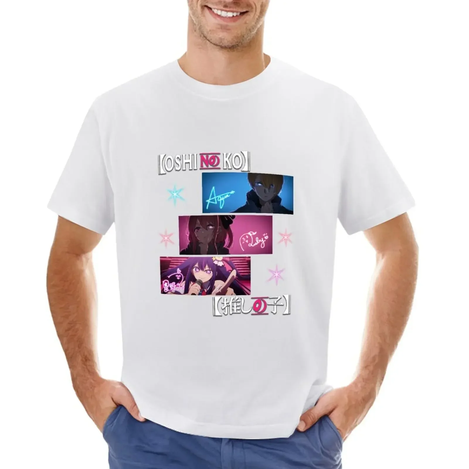 Oshi no Ko, Hoshino Ai, Hoshino Aqua, Hoshino Ruby Anime Design T-shirt sports fans plus size tops men clothes