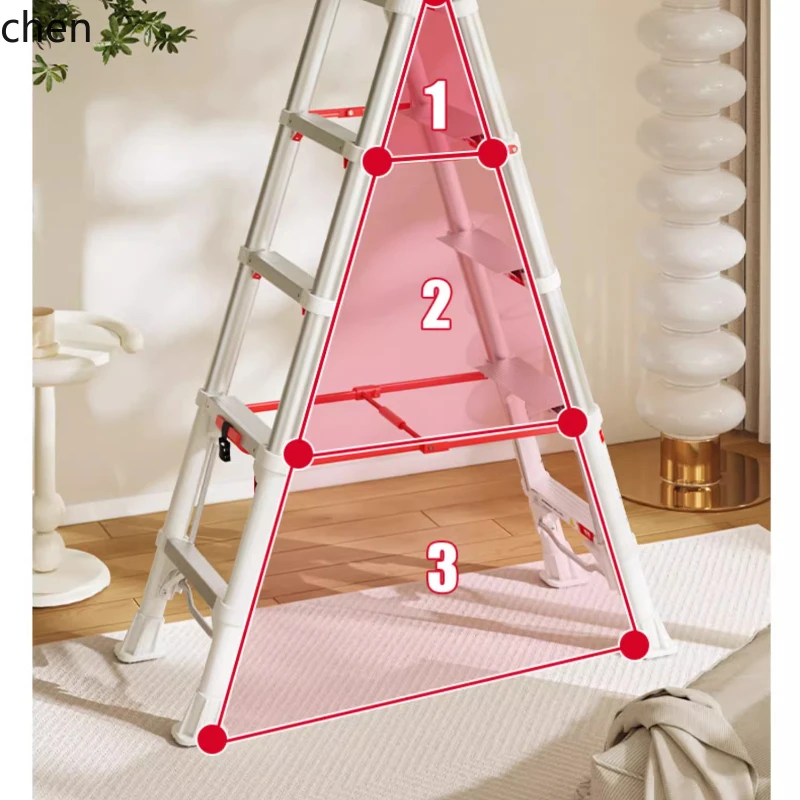 lock household folding telescopic herringbone ladder aluminum alloy thickened multi-function portable lifting small staircase