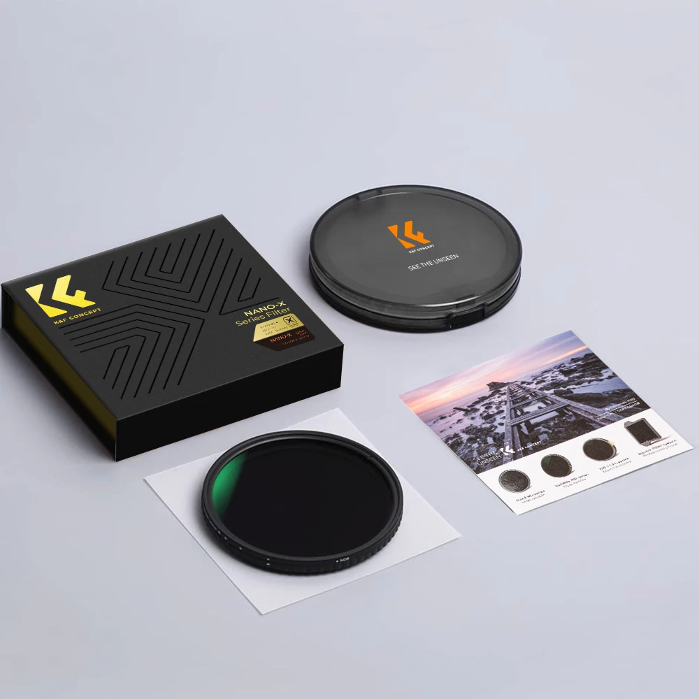 K&F Concept Nano-X Variable ND2-32 (1-5 Stops ) ND Filter 67mm 72mm 82mm 8K Ultra HD Without Black \