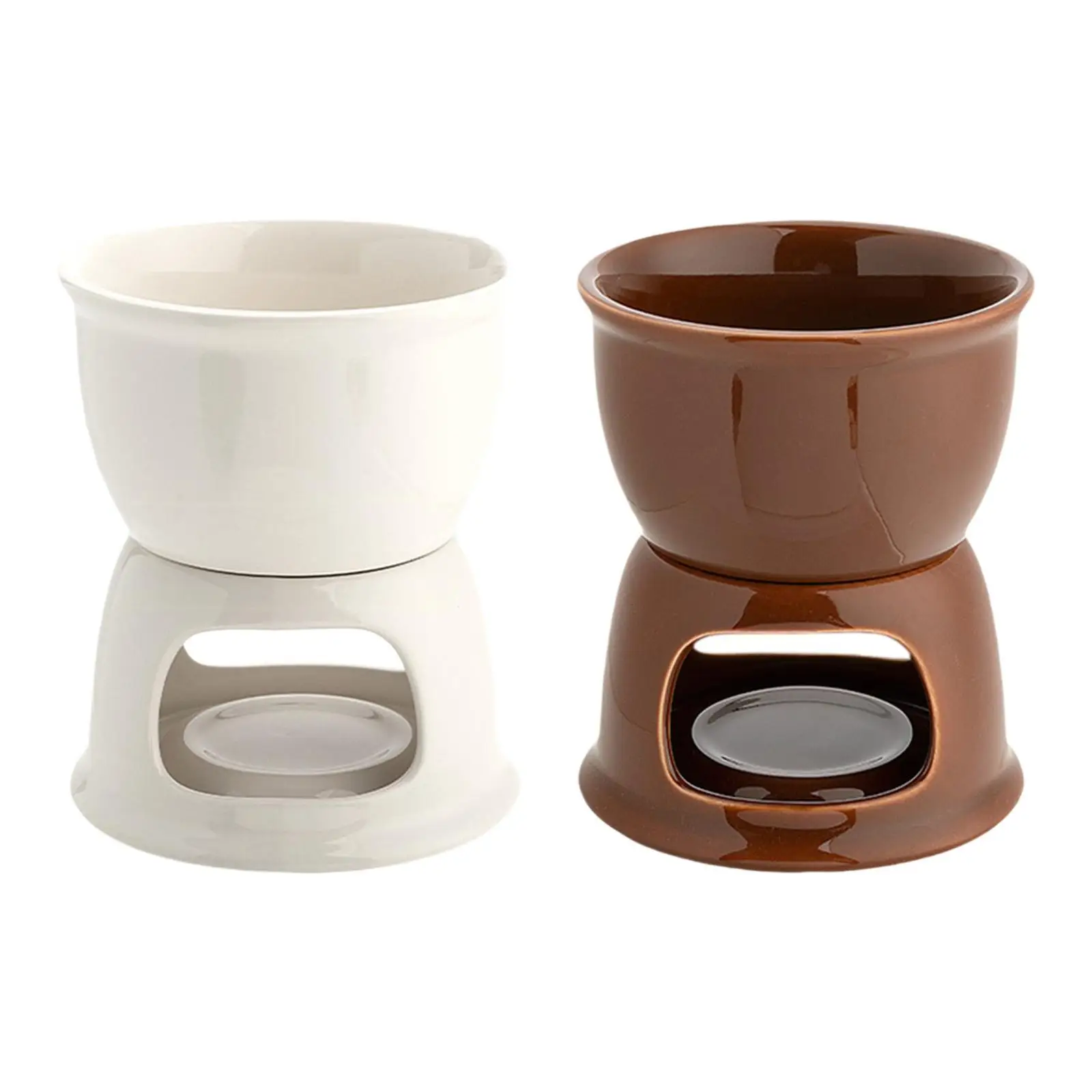 Chocolate Fondue Pot Tea Light Porcelain Melting Pot for Anniversary Home