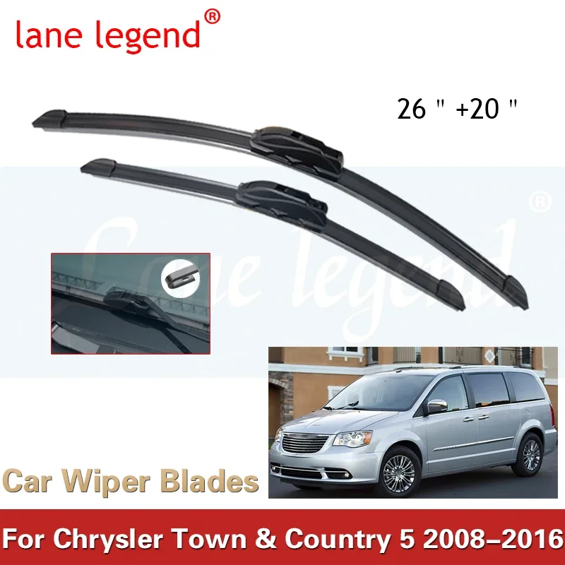 

Car Wiper LHD Front Wiper Blades For Chrysler Town & Country 5 2008 - 2016 Windshield Windscreen Window Car Brushes 26"+20"