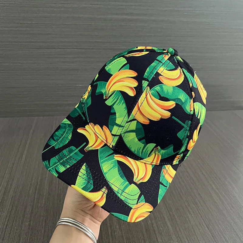 Sommer-Baseballmütze mit Sonnenschutz und Bananen-Frucht-Aufdruck, Unisex, atmungsaktiv, für Männer und Frauen, Kpop