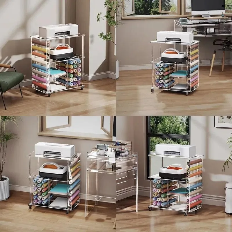 Multifunctional acrylic office printer storage rack, multi-layer storage copy paper rack