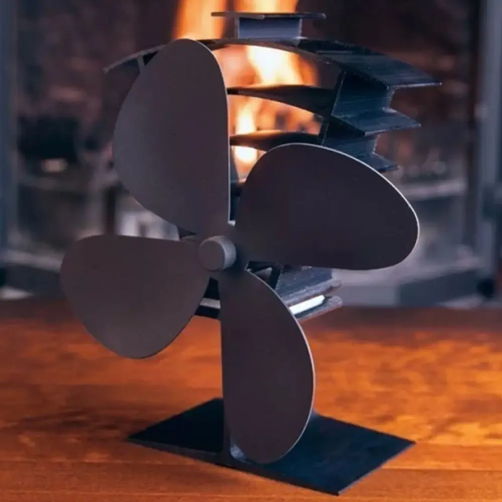 New Premium Valiant Stove Fan Heat Powered Black 4 Stove Fan Durable 4 Stove Heat Powered Stove Fan for Log Burners and Stoves