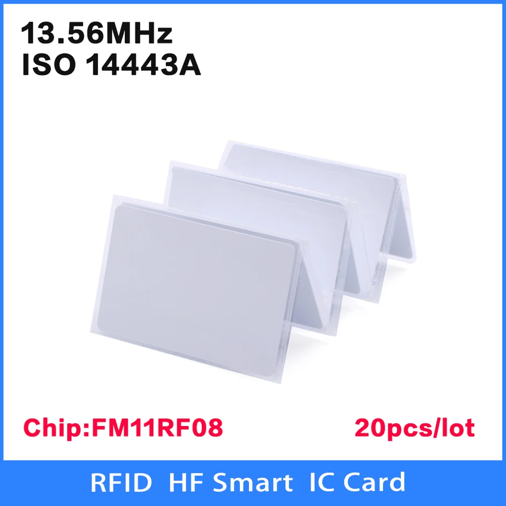 

RFID HF NFC Card 13.56Mhz IC Cards FUDAN FM11RF08 Clone M1 S50 1K Intelligent Card Proximity Smart ISO14443A High-quality 20pcs