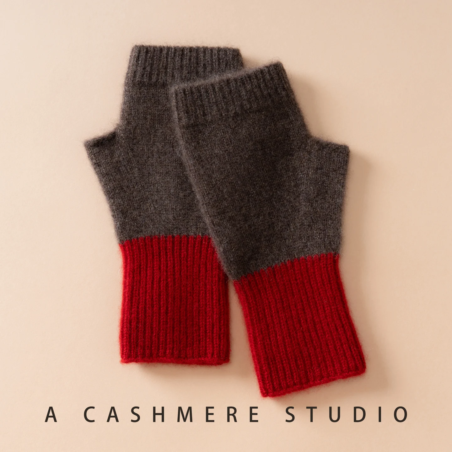 Winter Women's 100% Cashmere Knitted Fingerless Mitts Thermal Gloves Semi-finger Mittens and Lengthen Arm Warmer
