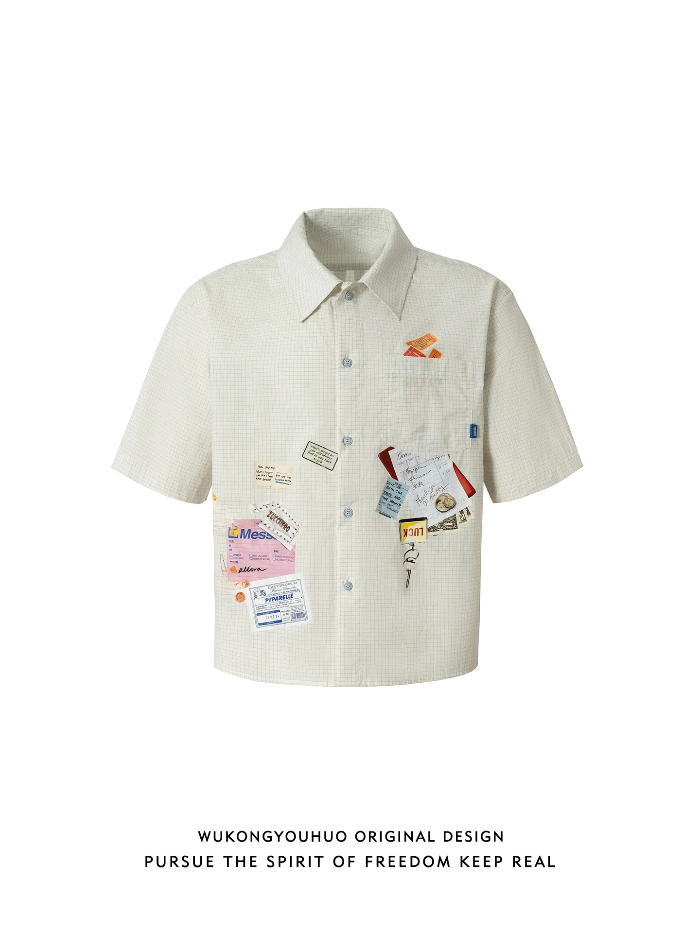 

Summer Casual Plaid Design ort Sve Men's irt Loose Fit American Retro Sle Couple's Casual irt Wear Resistant