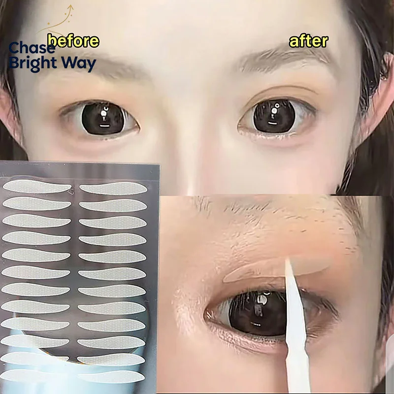72-256 Stickers Eyelid Waterproof Fiber Stickers Lace Self-Adhesive Invisible Double Eyelid Tape Women Make Up Eyelid Stickers
