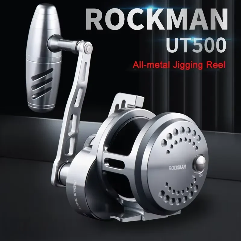 Fishing Jigging Reel Max Drag 30kg 6.1:1 Gear Ratio 10+1BB Saltwater Heavy Duty Deep Ocean Aluminum Trolling Reel for Sea