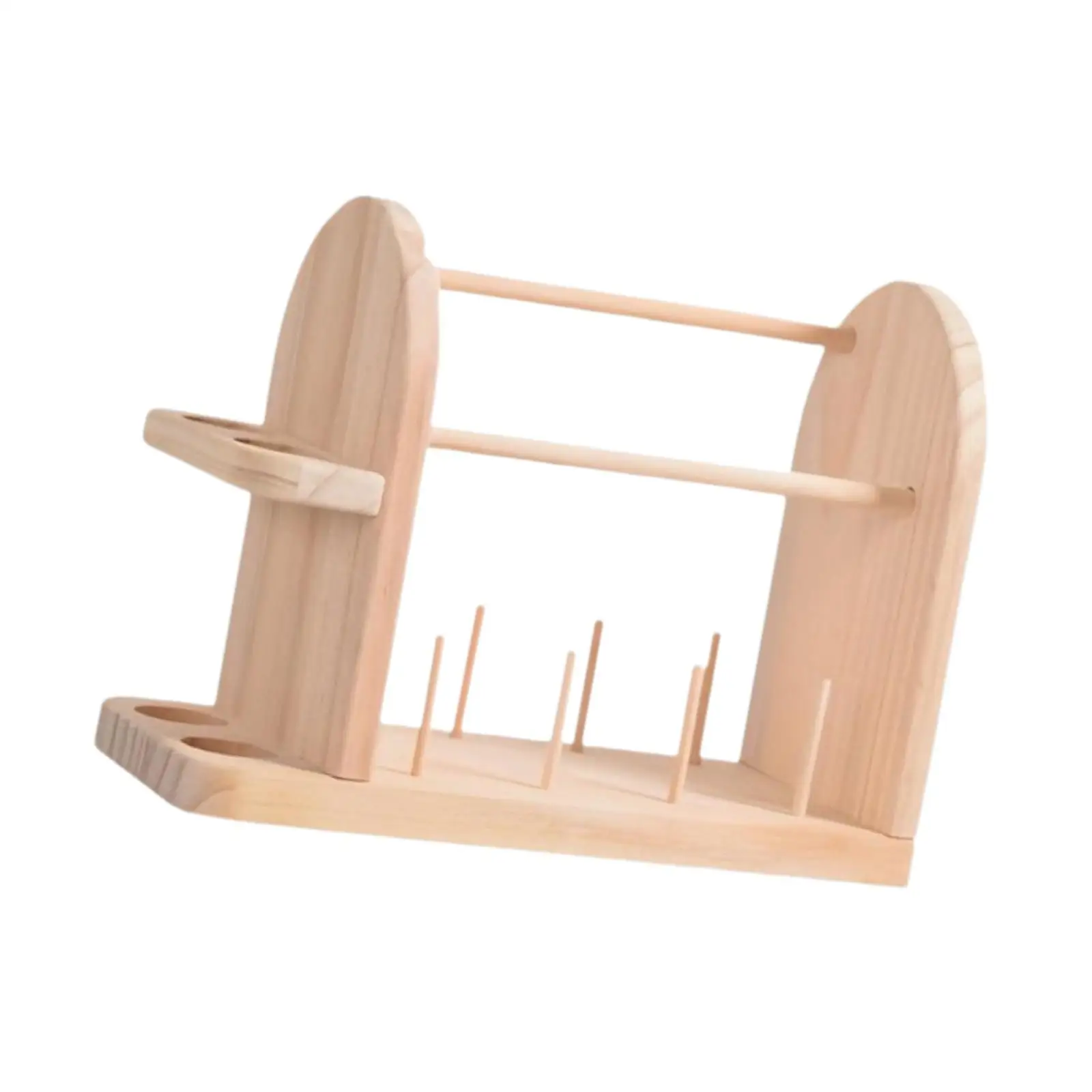 Wooden Yarn Ball Rack Sewing Supplies Easy to Assemble Convenient to Use Yarn Spindle Feeder for DIY Knitting Home Use Women Men