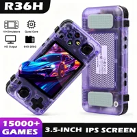 Consola de juegos portátil R36H, pantalla IPS de 3,5 pulgadas, reproductor de videojuegos Retro Linux, 3000 mAh, 128G, más de 20000 juegos clásicos