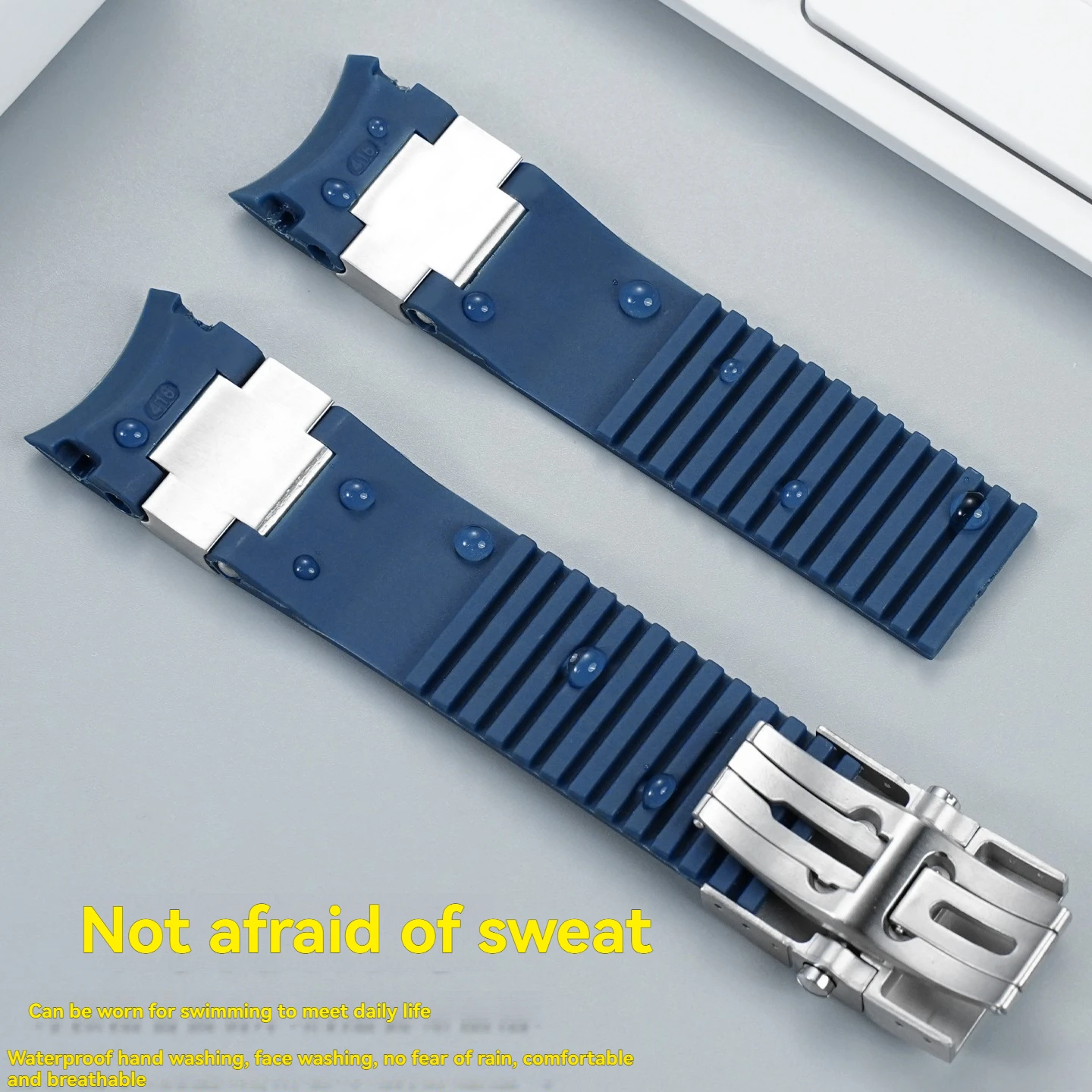 22 مللي متر منحني سيليكون حزام ل أثينا 263 الغوص الإبحار أوليس ناردين المطاط مقاوم للماء الرياضة سوار حزام الساعات مع أدوات