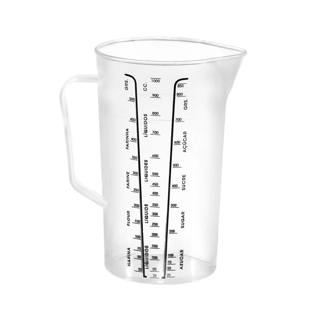 Jarra Graduada medidora Vaso Medidor 1 Litro liquidos harina azucar