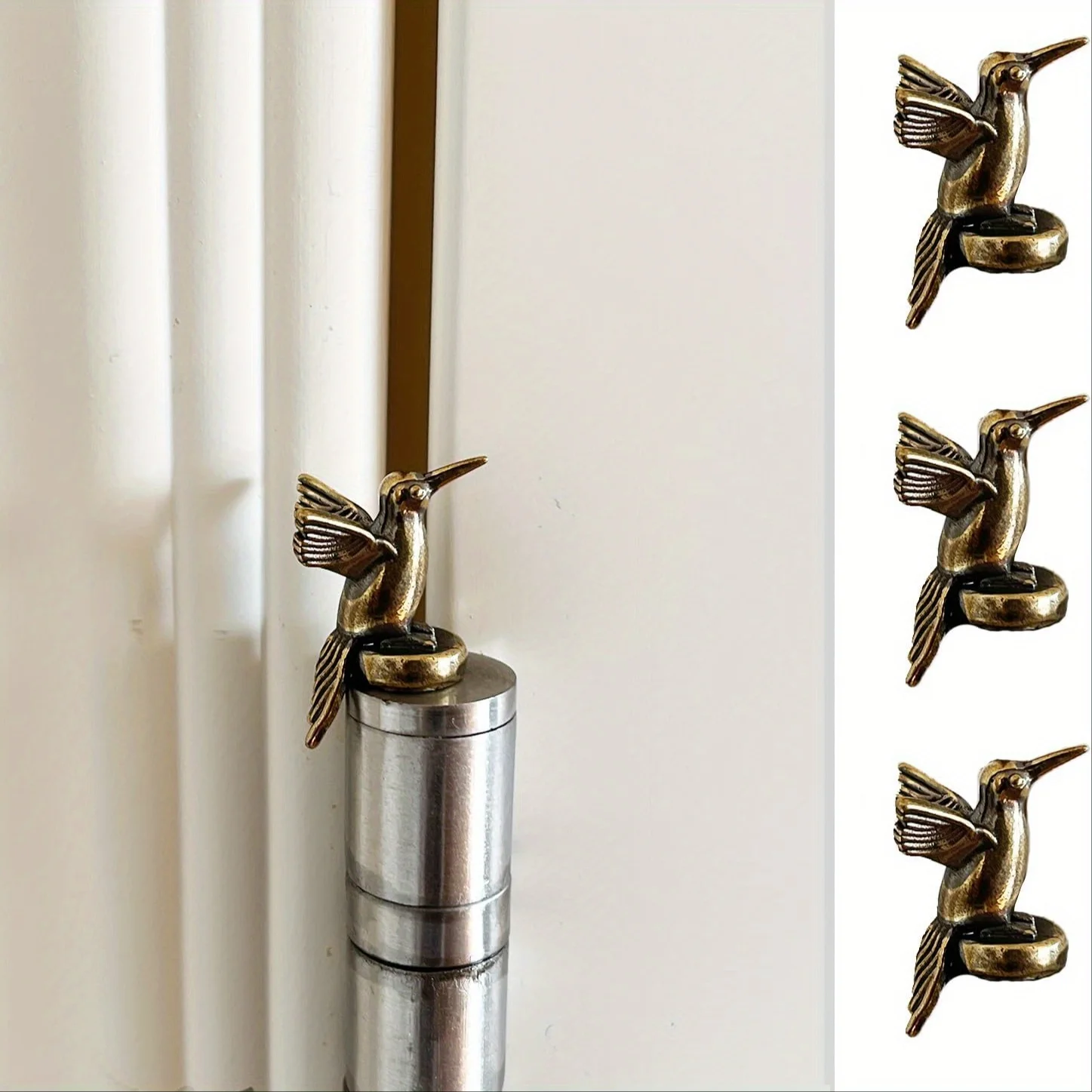 1 Pc Brass Kingfisher Hinge Heads Decorative Topper, Magnetic Hinge Head Toppers, Fun Bird Gifts for Women Mom Grandma Wife,