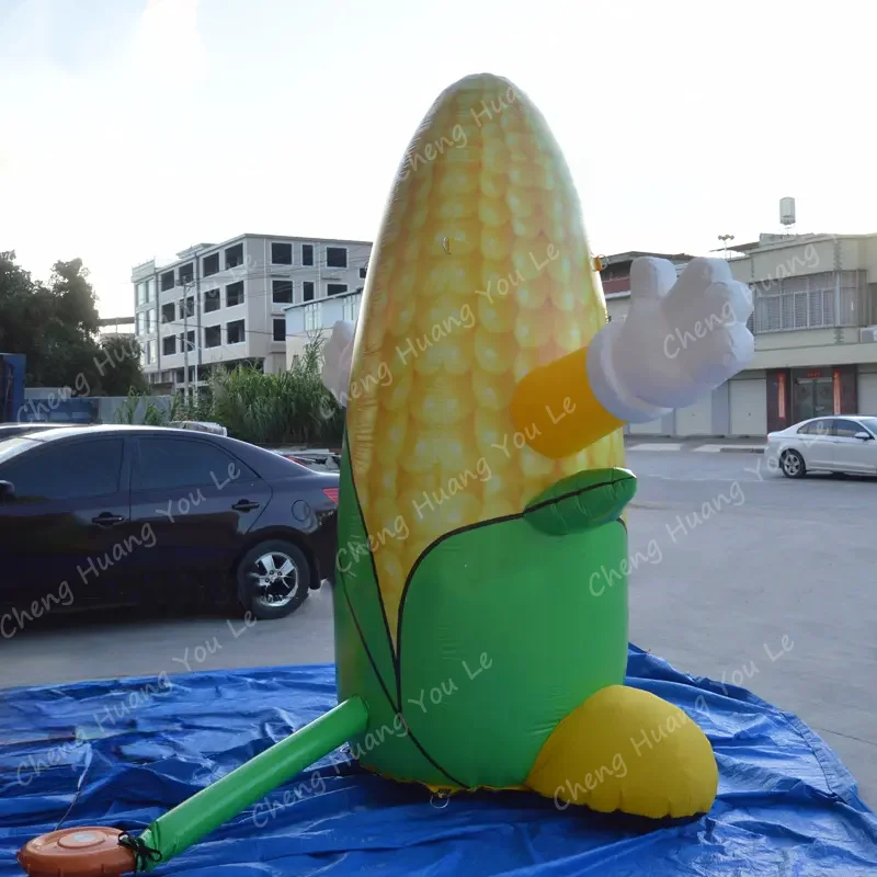 

Hot sale customized eye catching inflatable corn cartoon big happy corn balloon green healthy food vegetable