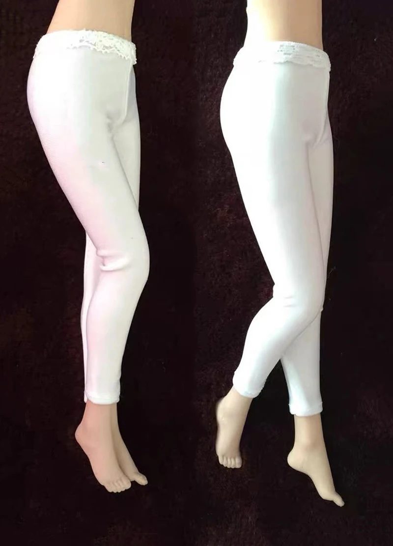 1/6 Female Soldiers Leggings Pants Tight Stretch Sweatpants White Black Sport Trouser For 12 Inches Action Figure Body