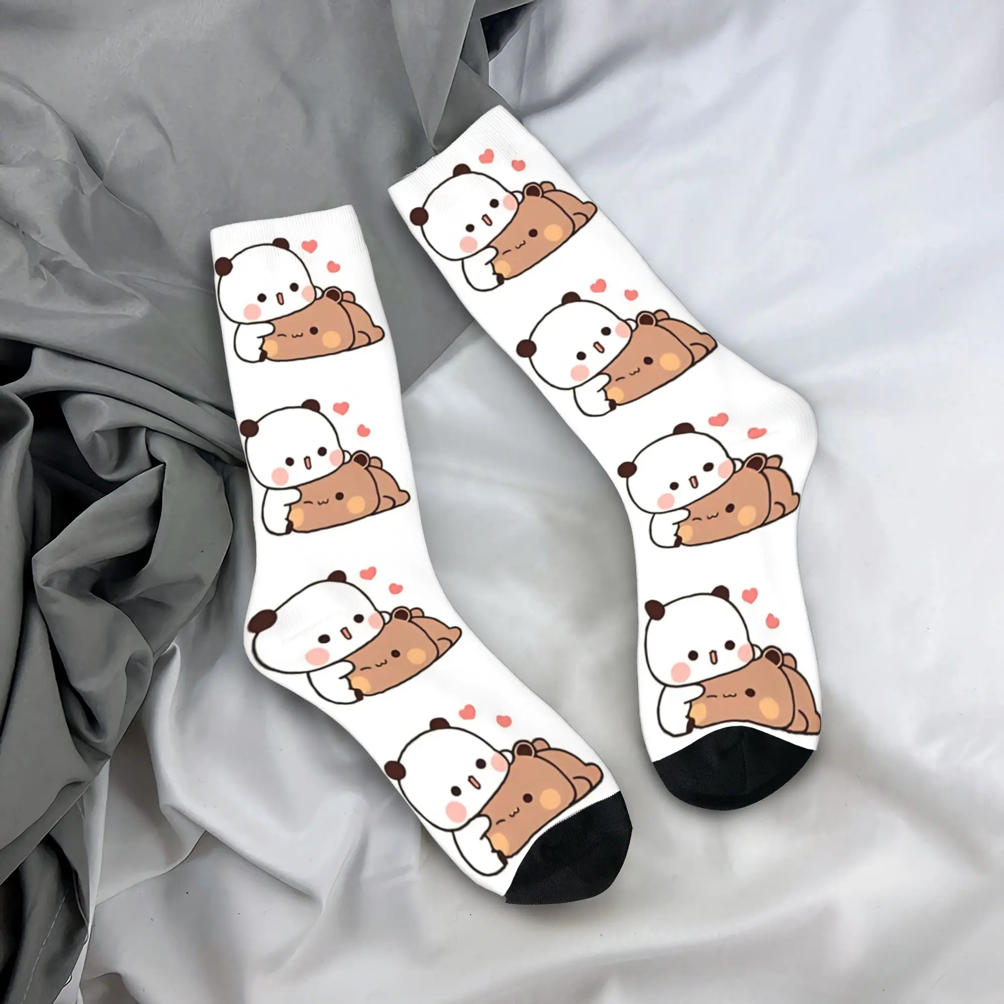 Bubu Dubu Cuddling   Stockings Couple  Socks Soft Breathable Vintage Socks Spring Climbing Anti Bacterial Pattern Socks Gift