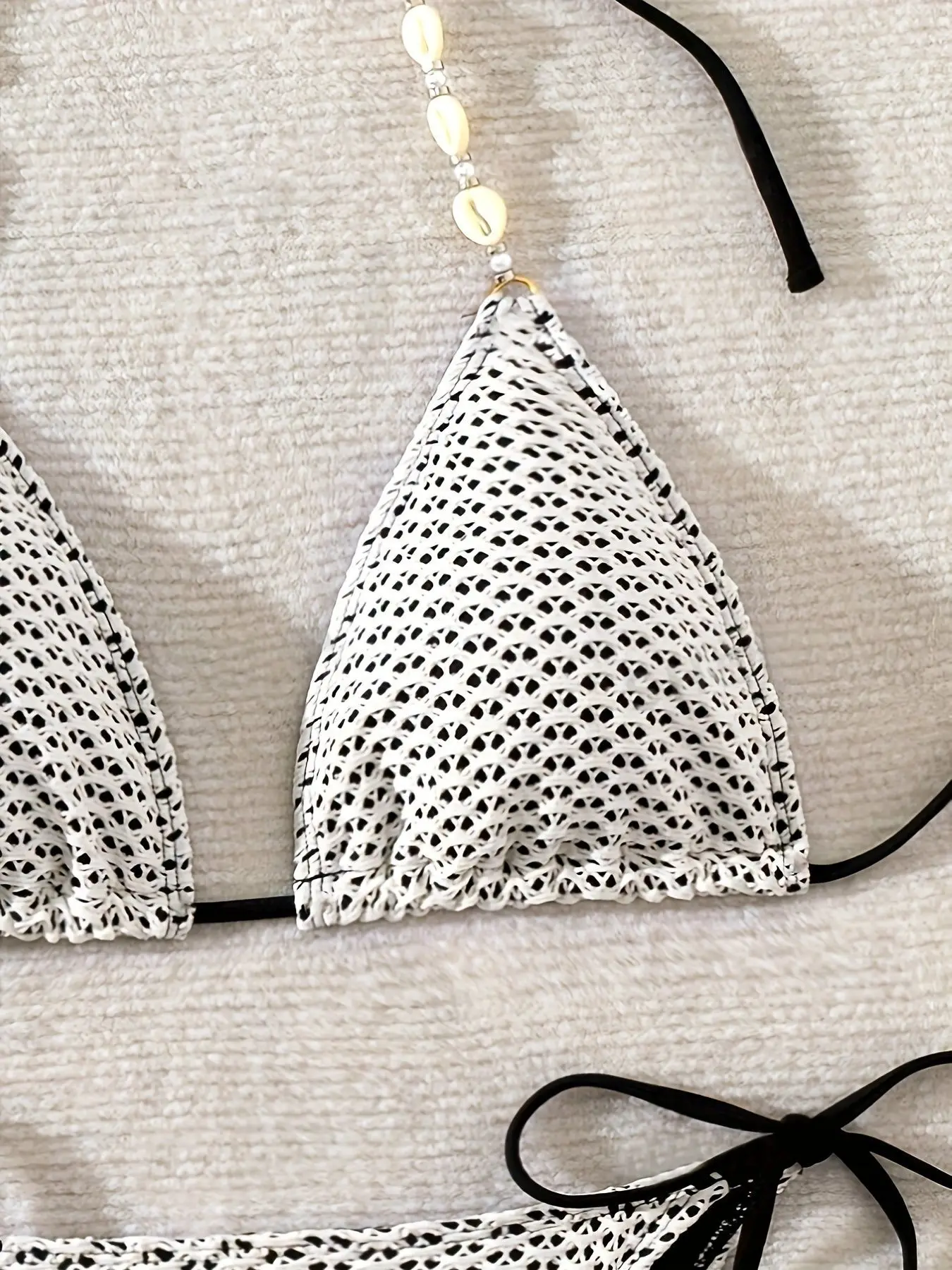 Sexy Shell Neckholder Krawatte Bikinis Sets zwei Stücke Tanga zurück Krawatte Badeanzüge Bademode conjunto de bikini tankini beachwear biquini