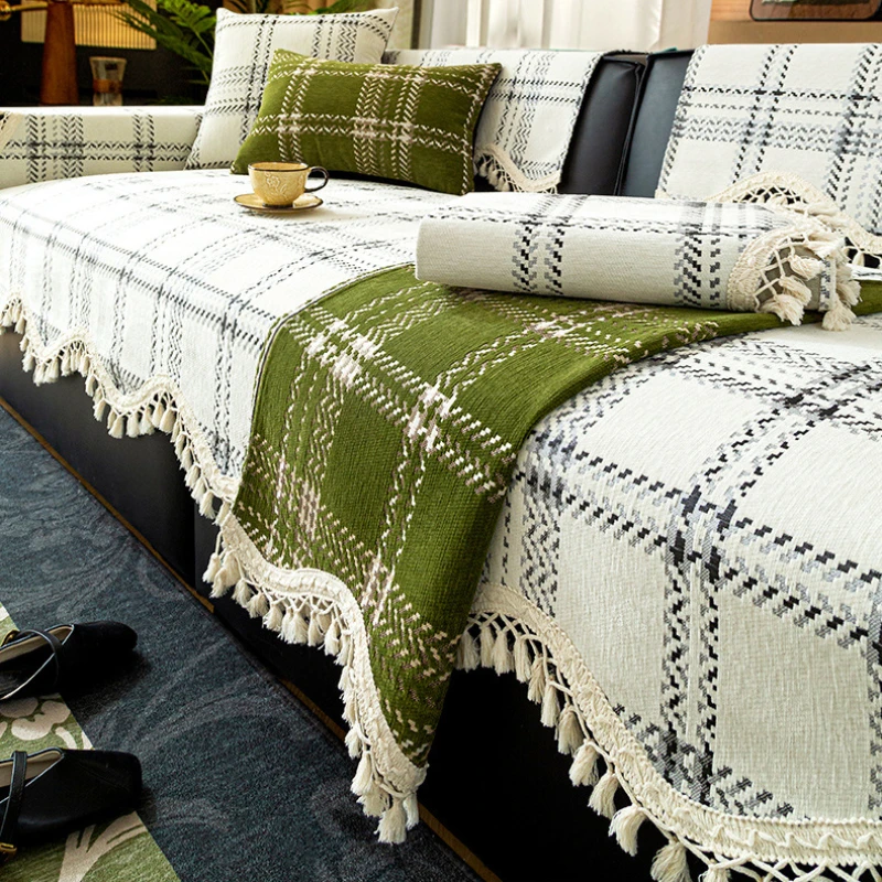 Thicken Chenille Sofa Cover Pet Kids L Shaped Couch Protector Soft Four Seasons Universal Alien Couch Cushion Home Decortion