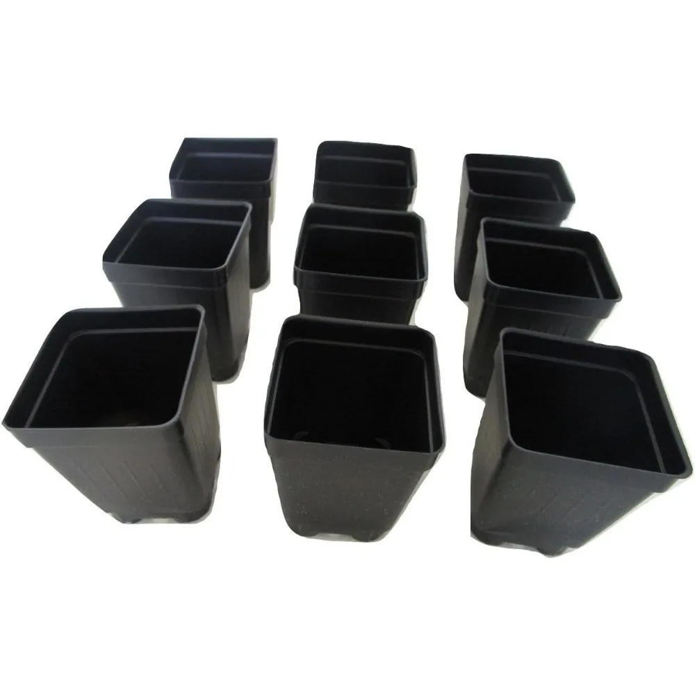 

2.5 Inch Square Deep Nursery Pots, Press Fit Design for Plants, Pack of 250