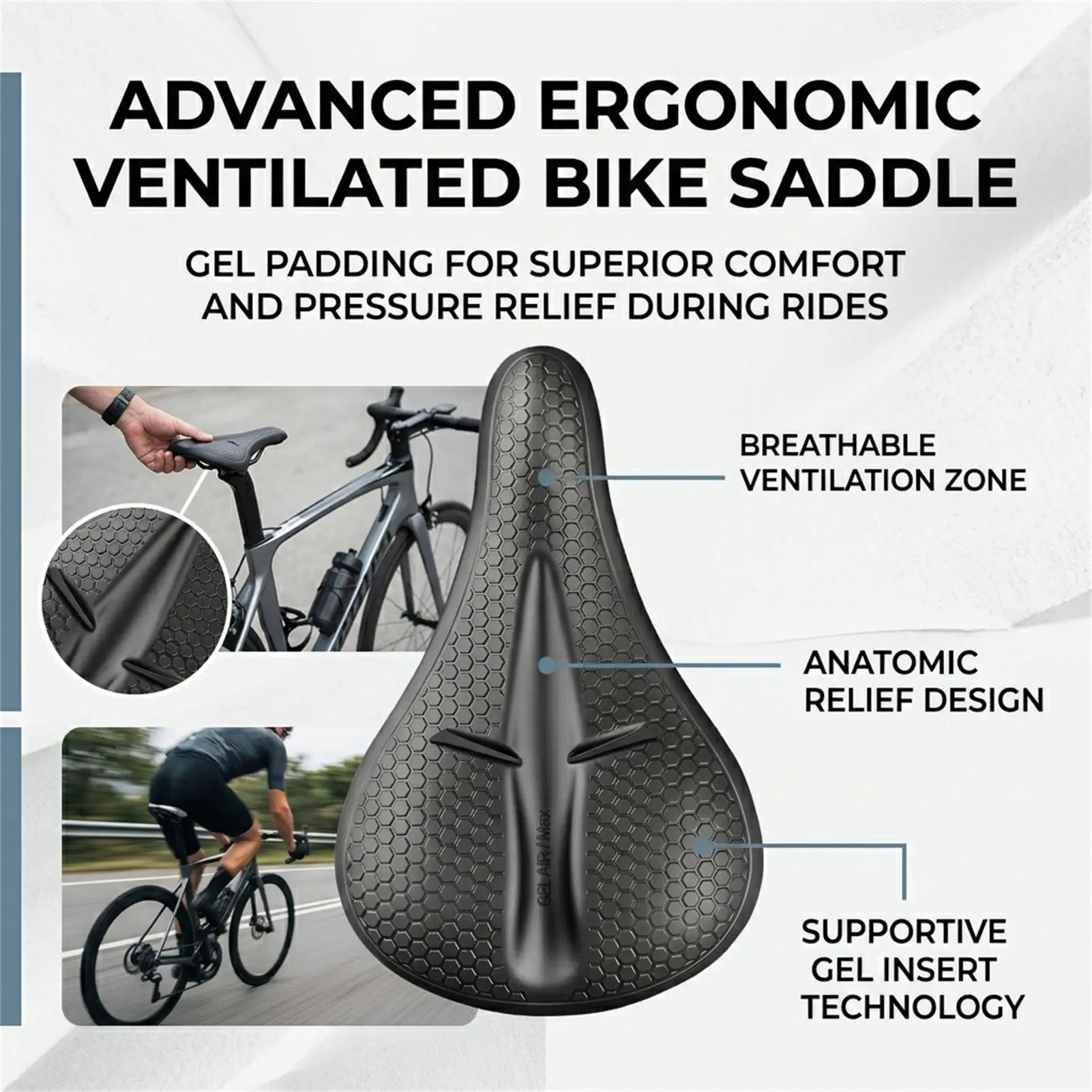 Silicone Bicycle Seat Cover Thickened Anti Pain Waterproof Mountain Bike Cycling Accessory Suitable For Commuters And Cyclists view 4