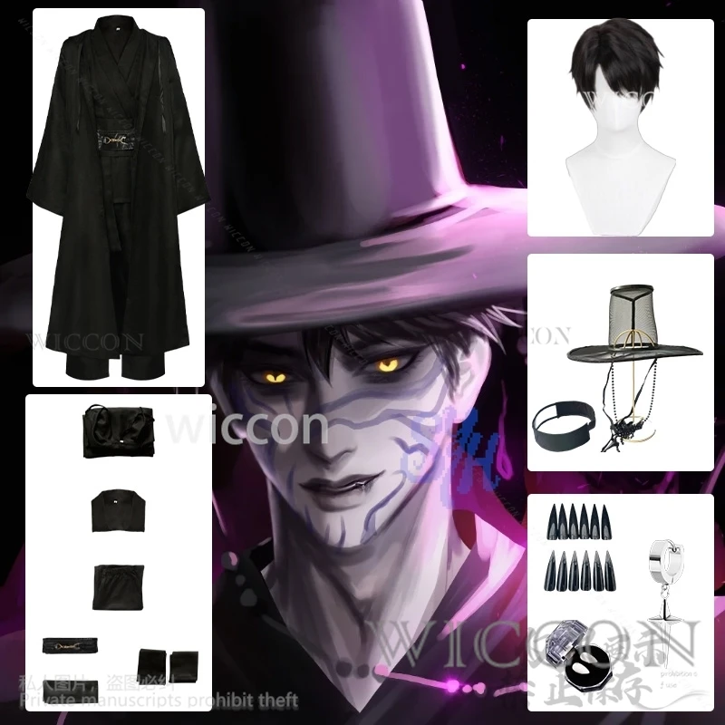 

Джину Косплей Аниме Фильм Демон Саджа Хлопчик Kpop Групповой Поющий Костюм Корейские Стили Костюм Шляпы Черный Y2K Готический Хэллоуин Индивидуальные