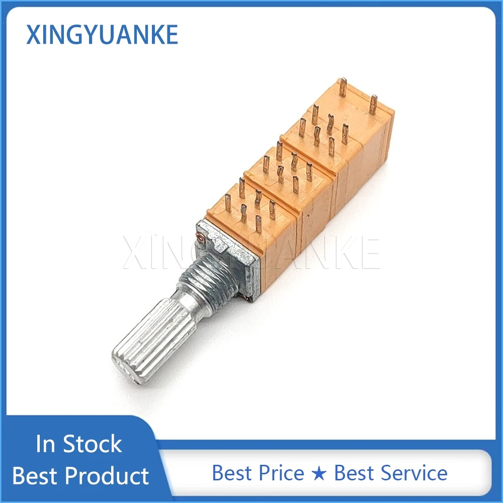 

2PCS RK097 Type 6 Channel B50K Precision Adjustable Volume Potentiometer B503 6 Link 20-Pin Flower Shaft Length 18mm